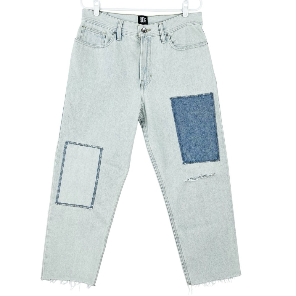 BDG Urban Outfitters Men's Bow Fit Patchwork Blue Jeans Sz 30X30 (32x25.5) NWOT